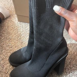 Zara sock style heeled boots
